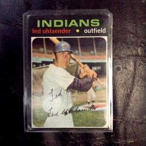 1971 Signed Topps Ted Uhlaender Cleveland Indians #347
